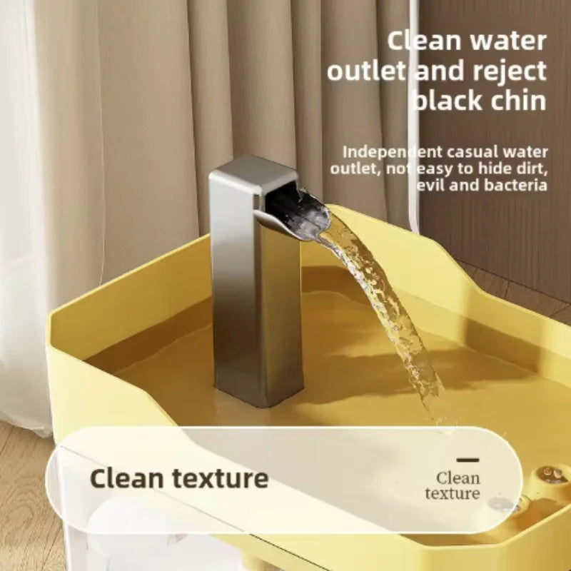 The KittyNook Cat Co. Transparent Cat Water Fountain with Auto Filter provides clean water in a sleek, modern design.