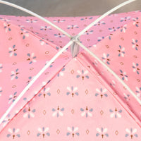 Thumbnail for Close-up of pink floral and diamond fabric on the Serene Petal Semi-Enclosed Indoor Cat Tent by KittyNook Cat Co.