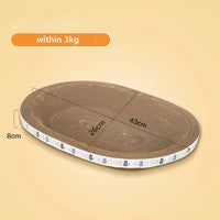 Thumbnail for KittyNook Cat Co. Oval Corrugated Cat Scratching Board, 43x26x8cm, for pets <3kg; protects furniture with cute design.