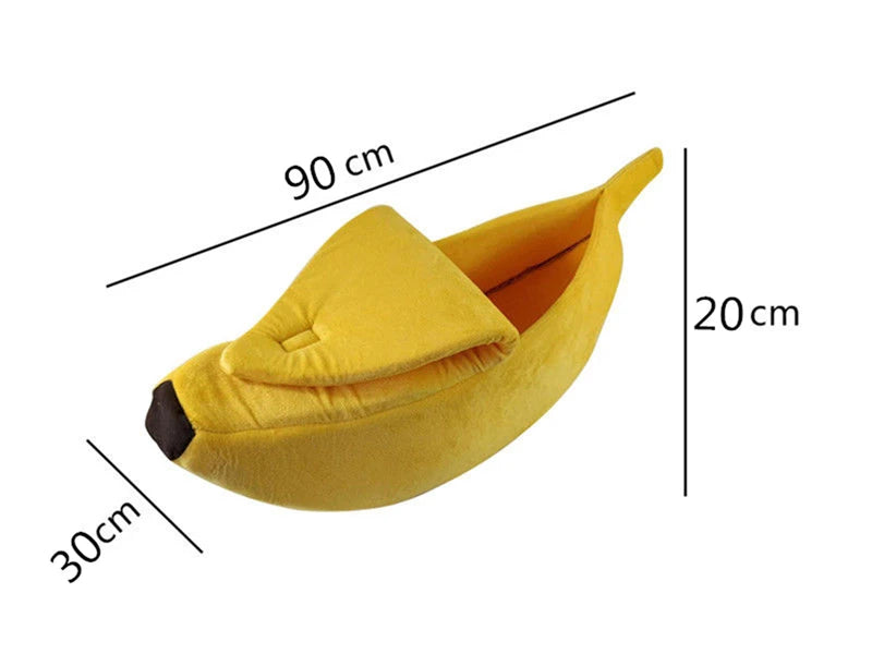 KittyNook Cat Co.'s Cute Funny Banana Shape Cat Bed offers orthopedic support and measures 90x30x20 cm.