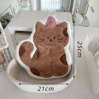 Thumbnail for KittyNook Cat Co. Soft Cat Paw Hand Towel—cute plush brown & white mat, 25x21cm, perfect for tables.