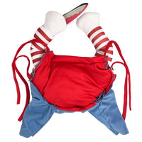 Thumbnail for KittyNook Cat Co. Halloween Cosplay Costumes Kitten Jumpsuits add whimsy with striped witch legs for your pet.