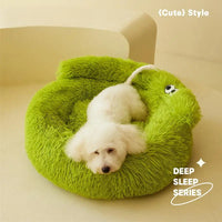 Thumbnail for A small white poodle rests on the KittyNook Cat Co. Warm & Soft Cat Sleeping Pod in a cozy room.