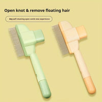 Thumbnail for Two KittyNook Cat Co. Long Hair Cat Grooming Combs & Hair Removers displayed on a yellow background.