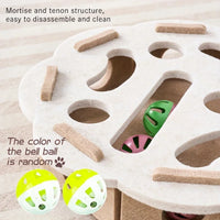 Thumbnail for KittyNook Cat Co. Interactive Felt Cat Maze Puzzle Box: easy assembly, surprise color bell balls for feline enrichment.