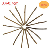 Thumbnail for Twelve All-Natural Potent Catnip Sticks by KittyNook Cat Co., “0.4-0.7cm” & “15Pcs” labeled, for cat dental care.