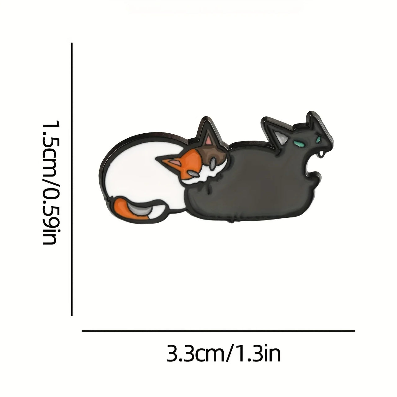 KittyNook Cat Co. Cute Feline Enamel Brooch, 1.5cm x 3.3cm—perfect cat lover pin!.
