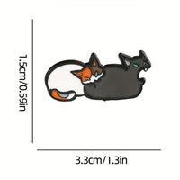Thumbnail for KittyNook Cat Co. Cute Feline Enamel Brooch, 1.5cm x 3.3cm—perfect cat lover pin!.