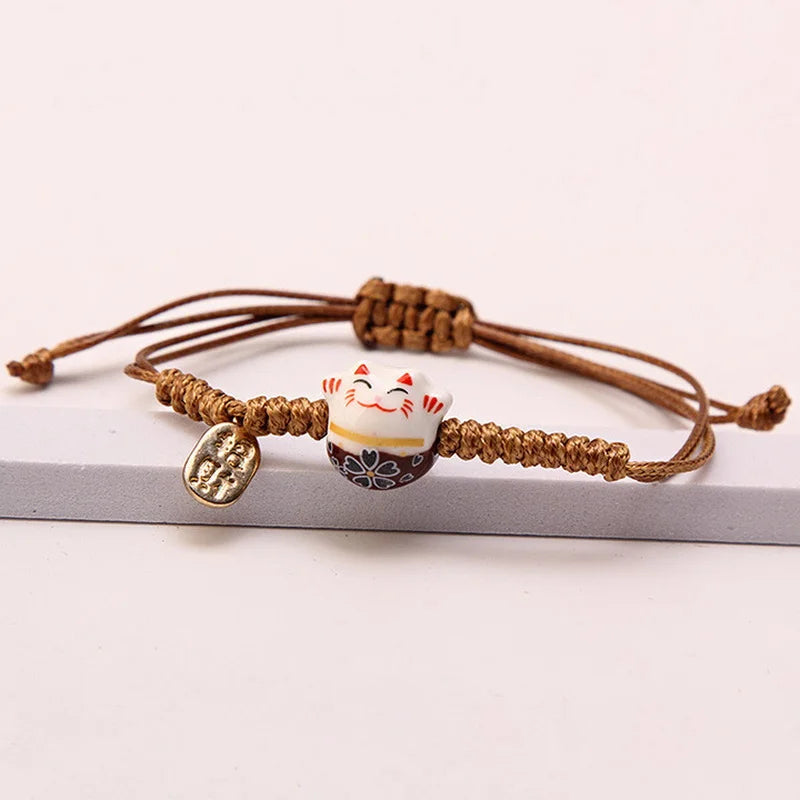 Enchanting Lucky Cat Charm Bracelet