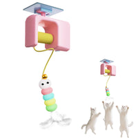 Thumbnail for KittyNook Cat Co.'s Elevate Playtime Interactive Hanging Toy engages cats with pastel beads and feathers for playful fun.