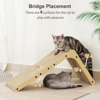 Thumbnail for Two cats using the KittyNook Cat Co. Durable L-Shape Cardboard Scratching Post—ideal protector and scratcher combo.