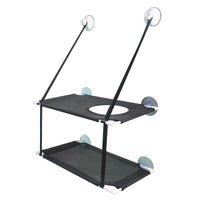 Thumbnail for KittyNook Cat Co. Space-Saving Double Hanging Pet Bed mounts to windows with strong suction cups and straps.