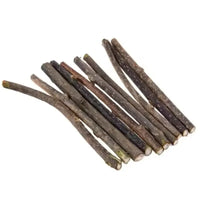 Thumbnail for Ten Natural Silvervine Chew Toys by KittyNook Cat Co. arranged side by side on a white background.
