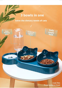 Thumbnail for KittyNook Cat Co. Cute 3 In 1 Cats Bowls With Water Feeder keep your cat’s feeding area tidy and organized.