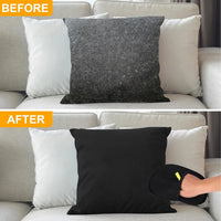 Thumbnail for Top: Furry pillow. Bottom: Clean pillow, hand using KittyNook Pet Hair Removal Mitt. 