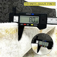 Thumbnail for A digital caliper measures the 8.0 mm (0.31 in) thickness of a Cute Cat Shaped Rug – Soft Plush Cartoon Floor Mat.