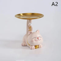 Thumbnail for The Chic Cat Metal Key Tray by KittyNook Cat Co. is a charming cat-shaped organizer for your keys or trinkets.