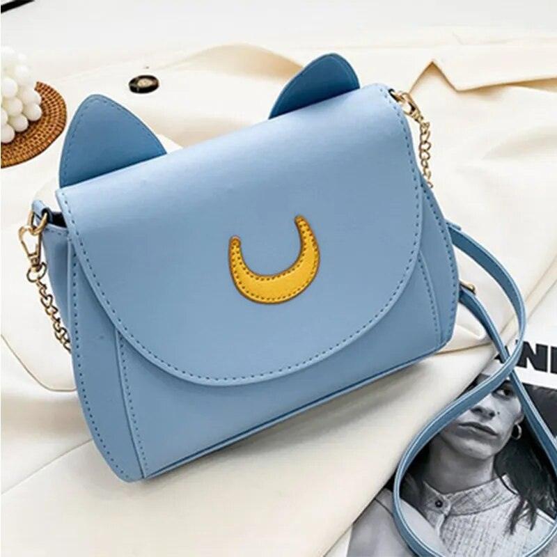 Luna Crescent Hand Bag in Powder Blue