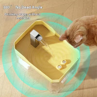 Thumbnail for An orange cat drinks from the KittyNook Cat Co. Transparent Cat Water Fountain with Auto Filter on a wooden floor.
