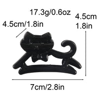 Thumbnail for KittyNook Cat Co. Cute Cat Hair Claw: black cat-shaped clip with bow tie, 7x4.5cm, 17.3g (0.6oz).