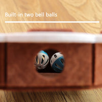 Thumbnail for Close-up of The Ultimate Puzzle Box Toy by KittyNook Cat Co. with two built-in plastic bell balls shown inside.