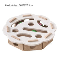Thumbnail for KittyNook Cat Co. Interactive Felt Cat Maze Puzzle Box, 30x30x7.5 cm, with holes and moving balls shown above the toy.