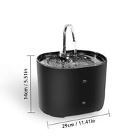Thumbnail for KittyNook Cat Co. Cat Water Fountain Automatic Filter provides flowing water for pets; height and width labeled.