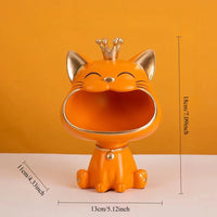 Thumbnail for KittyNook Cat Co. Creative Cat Key Box: Orange crowned cat with gold accents; labeled for key organization.