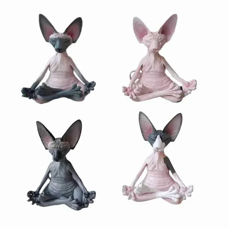 Peaceful Meditating Cat Sanctuary Statue