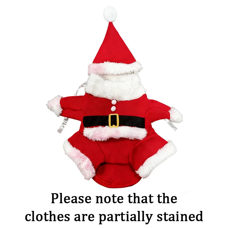 Christmas Outfits for Stylish Cats by KittyNook Cat Co.—please note some clothes are partially stained.