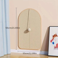 Thumbnail for KittyNook Cat Co. Durable Sisal Cat Scratch Pads, 55x33cm, wall-mount, with hanging ball toy.