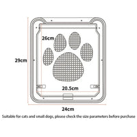 Thumbnail for KittyNook Cat Co. Magnetic Lockable Pet Screen Door, 29x24cm, center: 26x20.5cm, with paw print mesh.