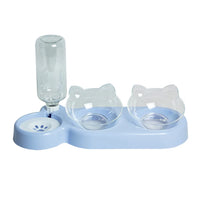 Thumbnail for KittyNook Cat Co. Automatic Water Renewal Cat Bowl: light blue, two cat-ear bowls, auto water dispenser.