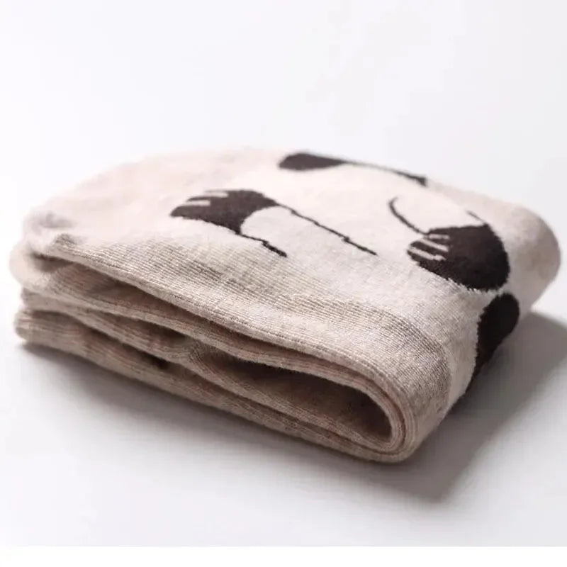 Charming Kitties Women’s Cute Ankle Socks Set by KittyNook Cat Co., shown with a beige towel on a white surface.