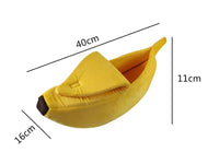 Thumbnail for KittyNook Cat Co. Cute Funny Banana Shape Cat Bed—plush, orthopedic support; 40x16x11cm, on white background.