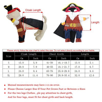 Thumbnail for Diagram showing how to measure for the KittyNook Cat Co. Halloween Funny Pirate Cat Costume, plus size chart and tips.