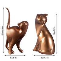 Thumbnail for KittyNook Cat Co.'s Golden Couples Cat Figurine: one cat sits, one stands—ideal romantic decor or a thoughtful gift.