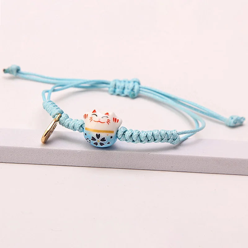 Enchanting Lucky Cat Charm Bracelet