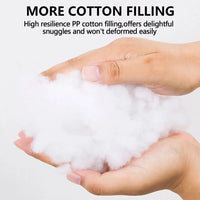 Thumbnail for Two hands holding cotton filling, ideal for making a cozy KittyNook Cat Co. Warm & Soft Cat Sleeping Pod.