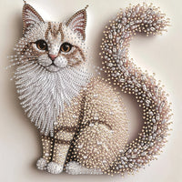 Thumbnail for KittyNook Cat Co.’s DIY Crystal Cat Portrait Set features pearls, beads, a fluffy tail, and detailed fur on a light background.