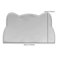 Thumbnail for KittyNook Cat Co. Silicone Pet Feeding Bowl: gray, cat-shaped, hypoallergenic, 44x24cm, spill-proof feeding mat.