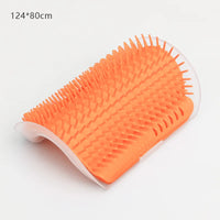Thumbnail for The Ultimate Self-Cleaning Cat Brush by KittyNook Cat Co. reduces shedding with short, thick orange and white bristles.