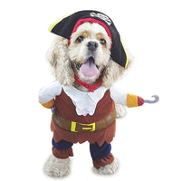 Thumbnail for A cat in a KittyNook Cat Co. Funny Pirate Cat Halloween Costume looks ready for a purr-fectly spooky party!.