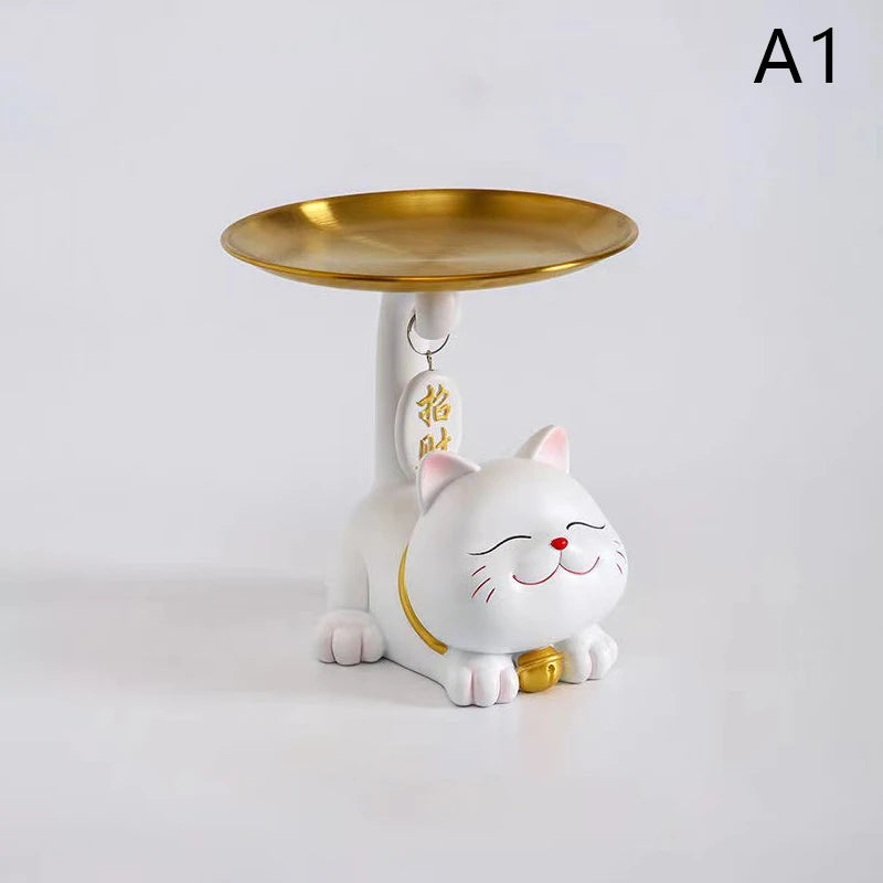 The Chic Cat Metal Key Tray by KittyNook Cat Co. is a stylish entryway organizer with tray and hanging charm.