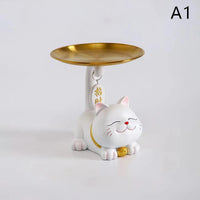 Thumbnail for The Chic Cat Metal Key Tray by KittyNook Cat Co. is a stylish entryway organizer with tray and hanging charm.