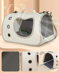Thumbnail for KittyNook Cat Co. Portable Pet Carrier Bag with mesh windows, ventilation holes, handle, and strap for pet travel.