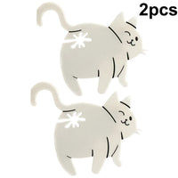 Thumbnail for KittyNook Cat Co. Cat Butt Bread Clip—2pcs white hooks, perfect for sealing food bags or as a quirky cat-shaped clip.