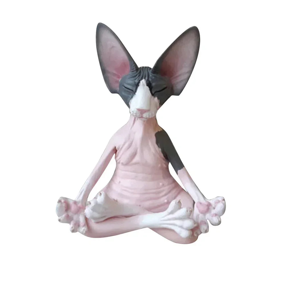 Peaceful Meditating Cat Sanctuary Statue