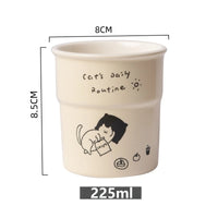 Thumbnail for KittyNook Cat Co. Cute Illustrated Ceramic Cat Mug, beige, 225ml, 8cm x 8.5cm, 