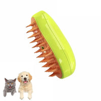 Thumbnail for The KittyNook Cat Co. SteamSoft Gentle Cat Brush, green with orange bristles, reduces shedding and grooms your cat.